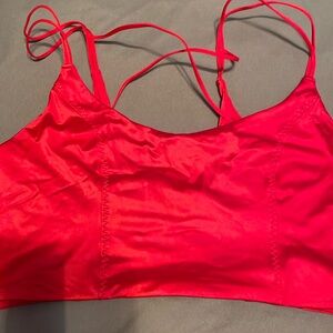 Bright red satiny sport leisure bralette